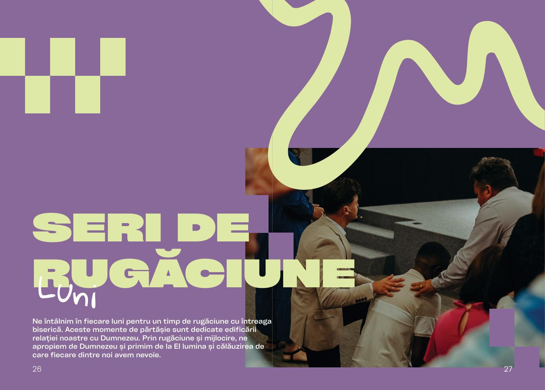 Geneza brochure — prayer evenings spread